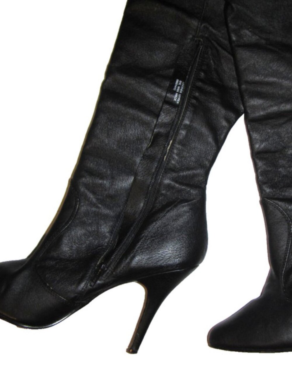 Black Leather Thigh Boots Overknees Size 10M Legend 8899 5" Heel - Picture 3 of 16